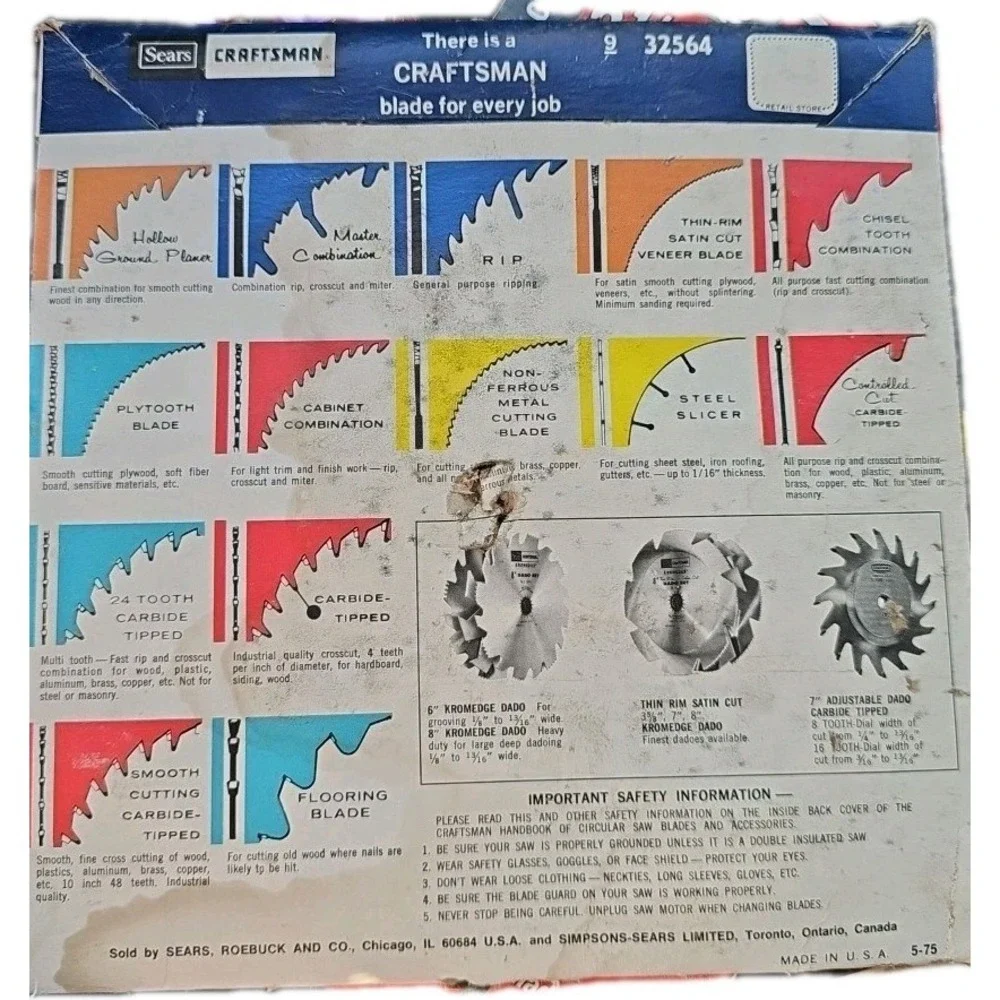 Vintage Craftsman‎ Kromedge 7 1/4